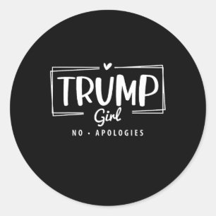 Girl No Apologies Election 2024  Classic Round Sticker