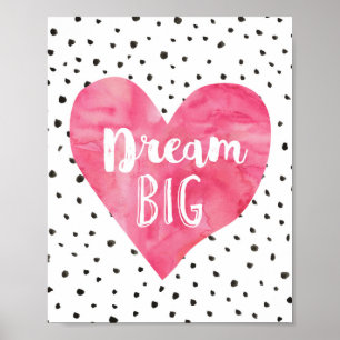 Girl Nursery Decor Watercolor Pink Hearts