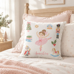 Girl Nutcracker Christmas Home Decor Cozy Throw Pillow