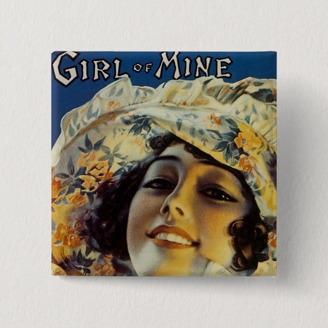 Girl of Mine 2 Inch Square Button (Front)