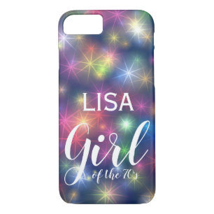 Girl of the Seventies 1970s Typography Disco Light iPhone 8/7 Case