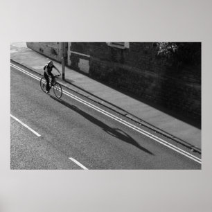 Girl on a Bicycle BW Poster