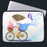 Girl On A Bike Laptop Sleeve Gift Romantic Love<br><div class="desc">Happy Young Girl On A Bike - Romantic Love Hearts and Flowers Fun Drawing - Choose / Add Your Unique Text and Colours - Make Your Special Gift - Resize and move or remove and add elements / text with customization tool ! - Drawing and Design by MIGNED. You can...</div>