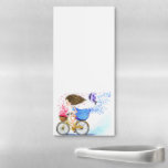 Girl On A Bike Magnetic Notepad Gift Romantic Love<br><div class="desc">Happy Young Girl On A Bike - Romantic Love Hearts and Flowers Fun Drawing - Choose / Add Your Unique Text and Colours - Make Your Special Gift - Resize and move or remove and add elements / text with customization tool ! - Drawing and Design by MIGNED. You can...</div>