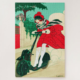 Girl on a Scooter by Alberto Fabio Lorenzi Jigsaw Puzzle