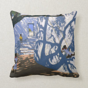 Girl on a Swing India 2000 Throw Pillow