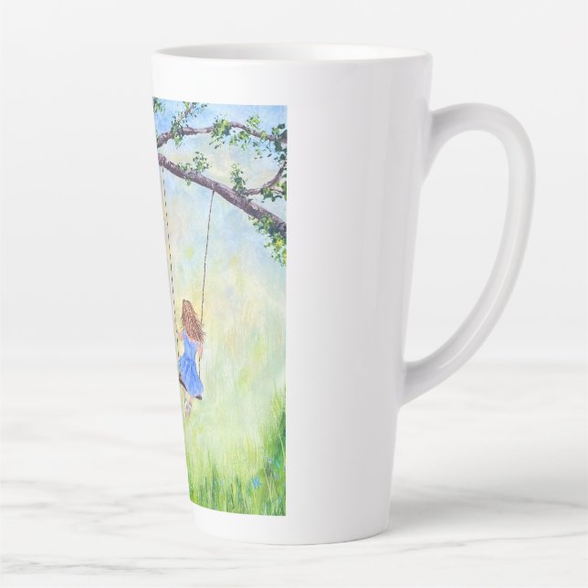 Girl on a Swing Latte Mug (Right)