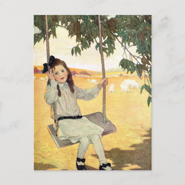 Girl on a Swing Postcard (Front)