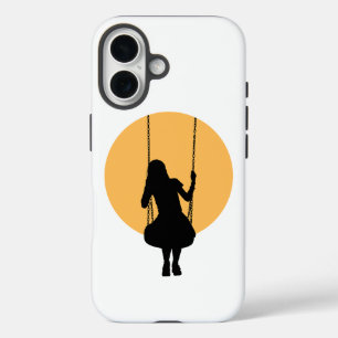 Girl on a swing silhouette iPhone 16 case