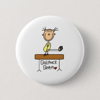 Girl on Balance Beam 2 Inch Round Button