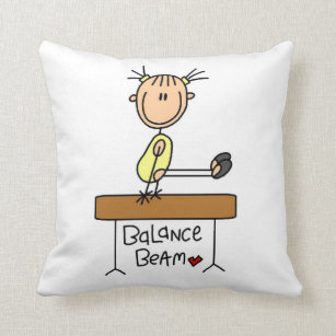 Girl on Balance Beam Throw Pillow