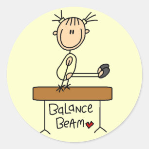 Girl on Balance Beam Tshirts and Gifts Classic Round Sticker