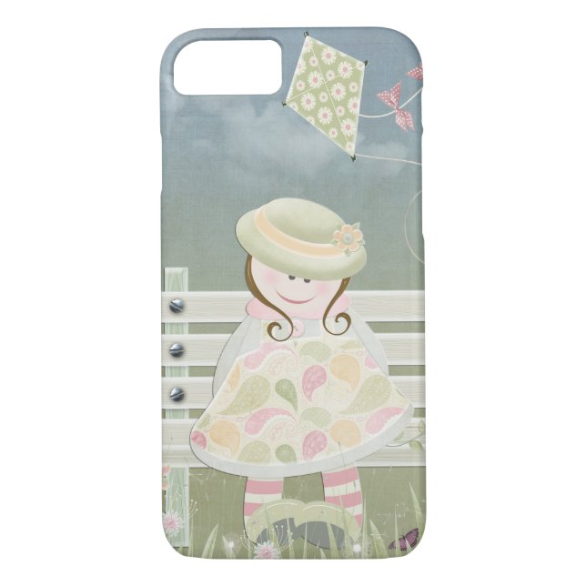 girl on bench with kite Case-Mate iPhone case (Back)