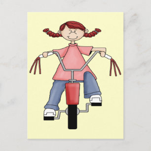 Girl On Bike Postcard