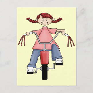 Girl On Bike Postcard
