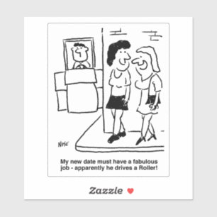 Girl on Blind Date Cartoon. Roadroller