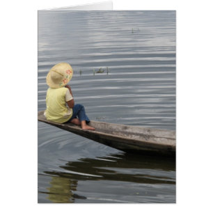 Girl on Boat in Inle Lake