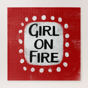 Girl On Fire Jigsaw Puzzle