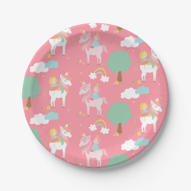 Girl On Horse  Paper Plate (Front)