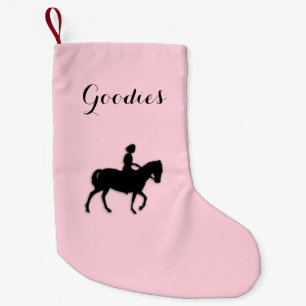 Girl on Horse / Pony Pink Goodies Small Christmas Stocking