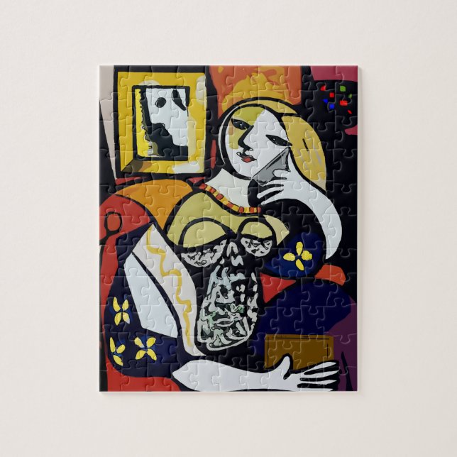 Girl on Phone with Flowers Jigsaw Puzzle (Vertical)