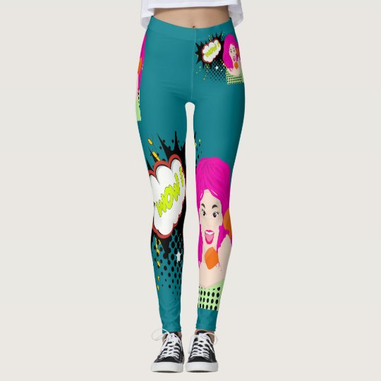 Girl On Phone WOW Any Colour Background Leggings