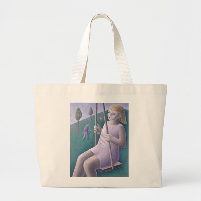 Girl on Swing 1996 Large Tote Bag (Front)