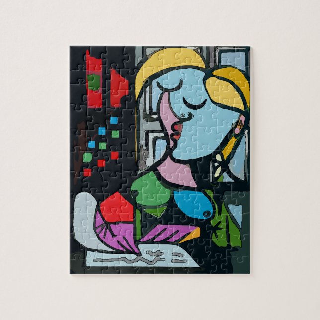 Girl on Tablet 2 Jigsaw Puzzle (Vertical)