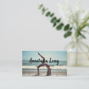 Girl on the Beach, Yoga Instructor Business Card