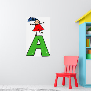 Girl On The Letter A Poster
