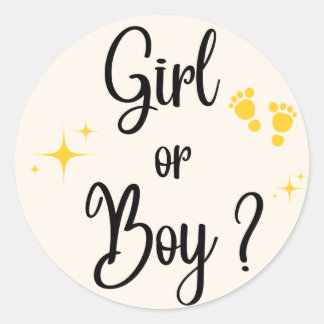 Girl or boy baby sticker