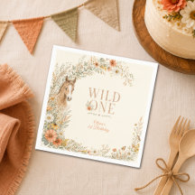 Girl Orange Wild One Wildflower Horse 1st Birthday