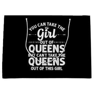 Girl Out Of QUEENS NY NEW YORK Gift Funny Home Roo Large Gift Bag