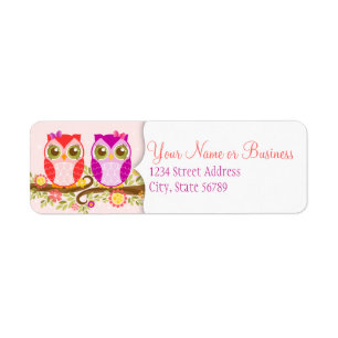 Girl Owls - Custom Return Address Labels