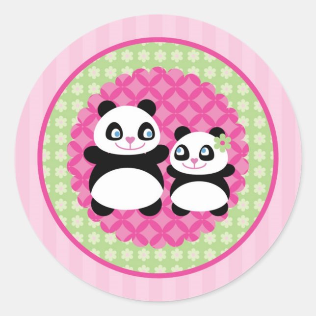 Girl Panda Bear Sticker (Front)