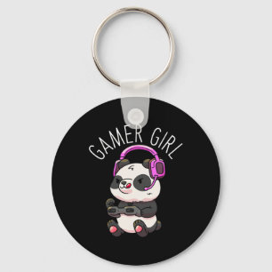 Girl Panda Gaming Pandas Video Game Women Girls Gi Keychain