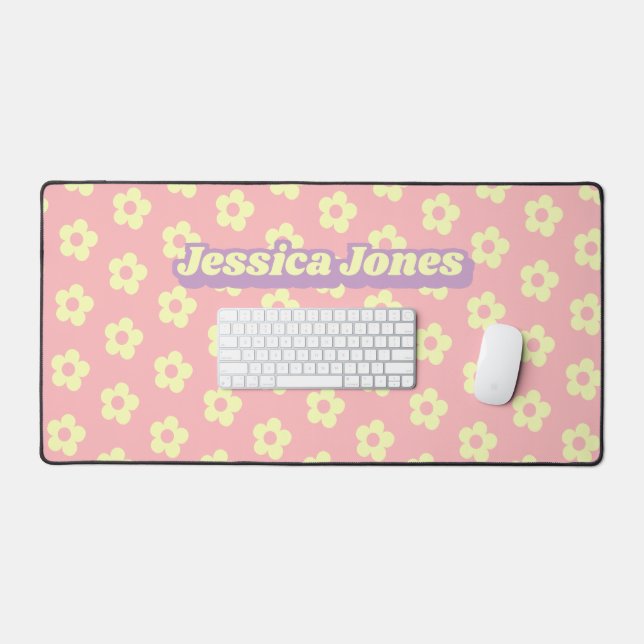 Girl Pastel Rose Jaune Cute Daisy Nom Super (Clavier et souris)