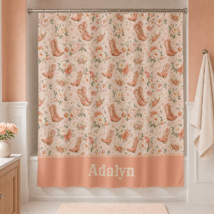 Girl Peach Western Cowgirl Shabby Chic Monogram