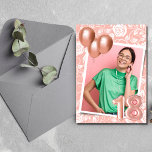 Girl Photo Pink 18th Birthday Party  Invitation<br><div class="desc">Make your daughter's 18th birthday party unforgettable with our rose gold and balloons invitation! This beautiful design is sure to impress her guests and set the tone for a memorable celebration. The rose gold accents add a touch of sophistication to the playful balloons, making it the perfect choice for any...</div>