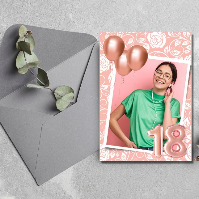 Girl Photo Pink 18th Birthday Party  Invitation (Creator Uploaded)