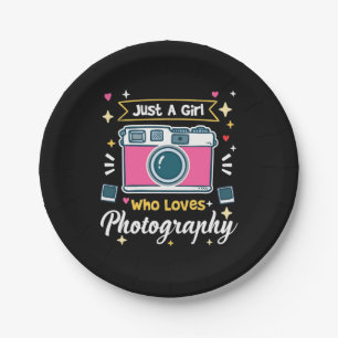 Girl Photography Paper Plate
