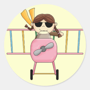 Girl Pilot T-shirts and Gifts Classic Round Sticker