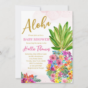 Girl Pineapple Baby Shower Invitation