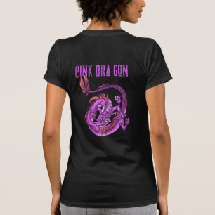 Girl Pink and Pink Dra Gon - Comic Style Dragon T-Shirt