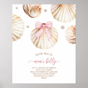 Girl Pink Bow Shell How Big Is Mom Belly Sign