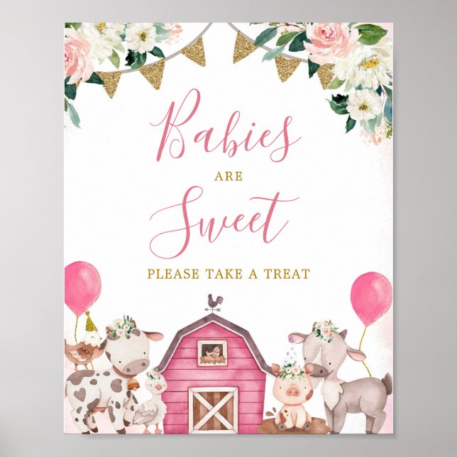 Girl Pink Farm Please Take a Treat Poster (Front)