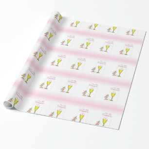 Girl Pink First Holy Communion, Chalice, Host, Ros Wrapping Paper