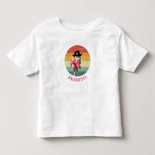 Girl Pink Parrot Pirate Party  Toddler T-shirt