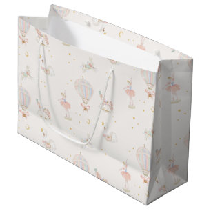 Girl Pink Princess Ballerina Baby Shower Favour Large Gift Bag