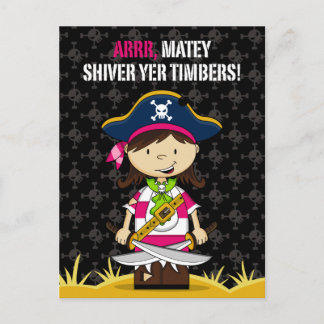 Girl Pirate Captain Postcard